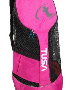 Mesh Backpack Zipper Hot pink