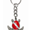 Pewter Keychain - DIVE FLAG TURTLE
