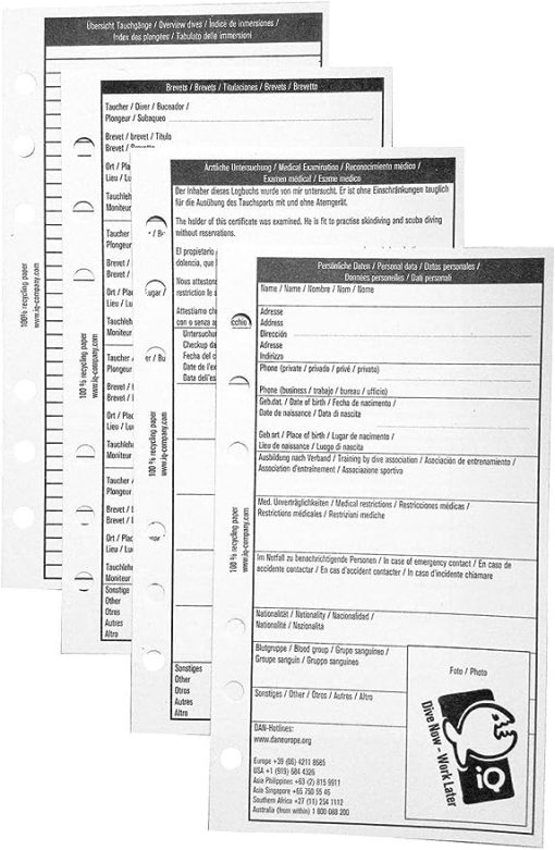 Logbook Refill L - 1 dive per page