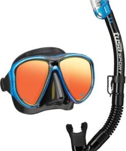 Mask & Snorkel set Powerview Mirror Dry Black - Blue