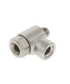 First Stage Pivot Swivel, L Shaped, LP 3/8" - 24 Male To (2 Ports) 3/8 - 24 Female